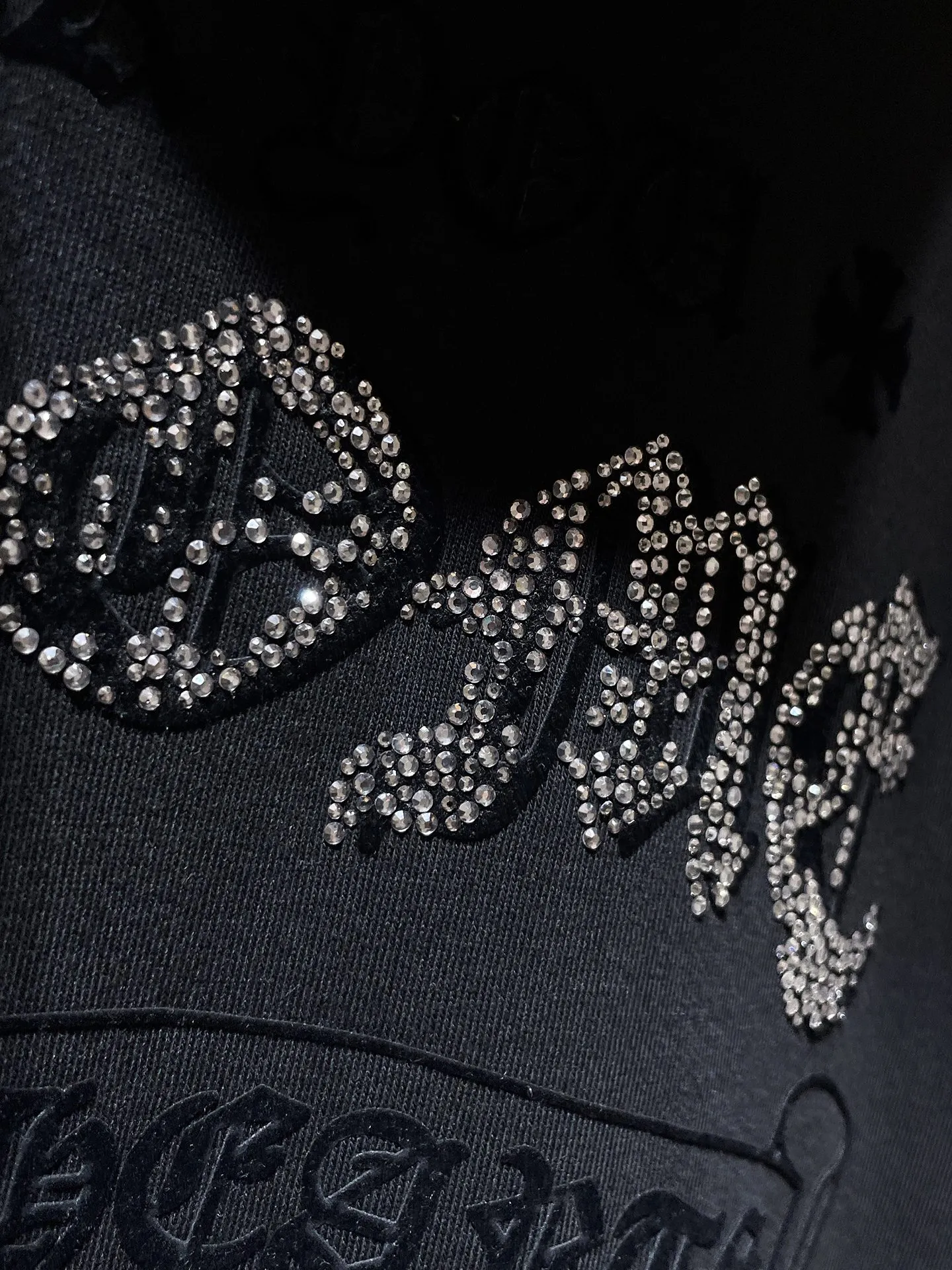 P270 Chrome Hearts Autumn and Winter 2025 counter synchronization❤️ Heavy-duty horseshoe Sanskrit letter hooded sweatshirt, hot diamond ➕ silicone ➕ flocking, improved customized version 1:1 high-gram weight high-quality fabric Recommended color: white black code number: S, M, L, XL